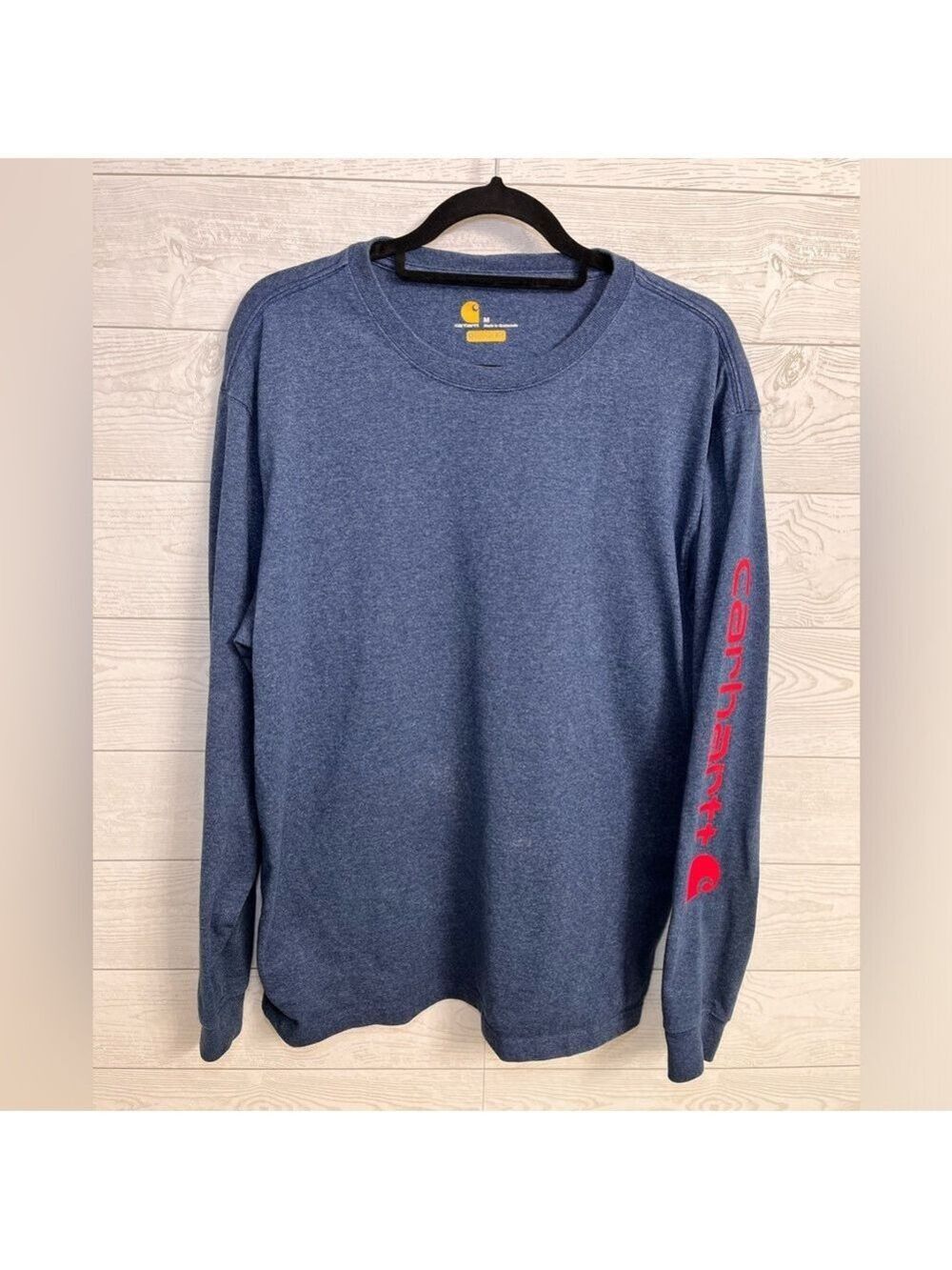 Carhartt Men’s Blue Jersey Cotton Long Sleeve Tee Shirt. Size M